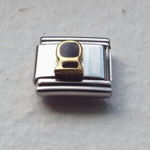 Enamel desk top computer 9mm stainless steel Italian charm bracelet link new